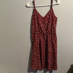 Short spaghetti strap red dress